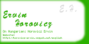 ervin horovicz business card